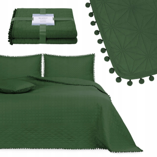 Prikrývka na posteľ - Postpatient Ameliahome Polyester 280 x 260 cm odtiene zelenej