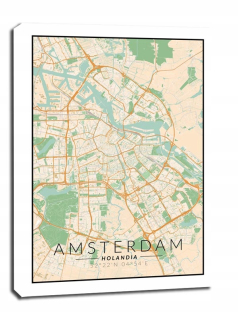 Amsterdamská farebná mapa - obrázok na plátne