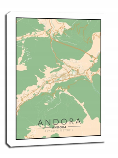 Andora farebná mapa - obrázok na plátne