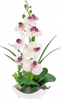 Umelé orchideové umelé rastliny vnútorné biele