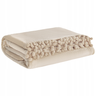 Prikrývka na posteľ - Čierna z ihly a závitov polyester 200 x 150 cm béžová