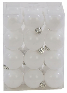 Vianočné ozdoby - Biele posmrty nonasty bublinky Bauble 24 kusov