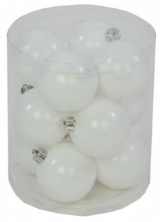 Vianočné ozdoby - Biele posmrty 6 cm Bubble Bauble 12 kusov