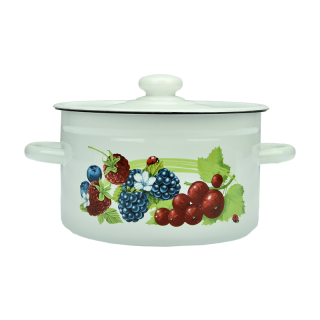 Hrniec, kastrol -  Biely sklopný hrniec 4.5L Berries vzor