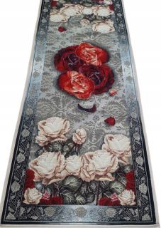 Behun na stol - Čierny behúň, odtiene červenej, viacstorivo 100 x 40 cm