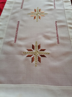 Behun na stol - Krémový behúň, odtiene hnedej 100 x 40 cm