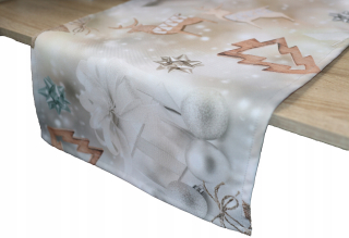 Behun na stol - Beige Tread, biela, hnedá, strieborná, viacnásobná 180 x 40 cm