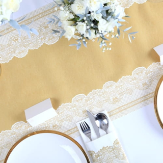 Behun na stol - Vliesový behúň na stôl Gold Lace 40cmx24m