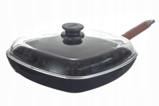 Panvica - Biol liatinový gril panvica 26 cm s krytom