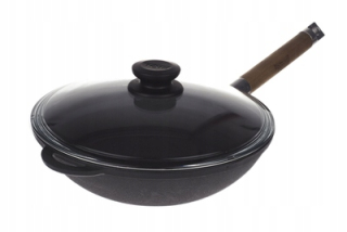 Wok panvica - Biol Liatina panvica 24 cm s krytom