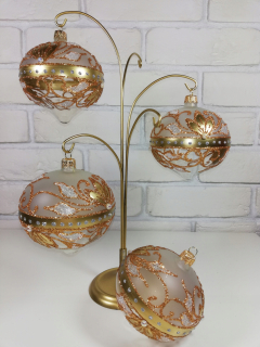 Vianočné ozdoby - BAUBLE, ručne maľované sklenené obaly 9 cm.