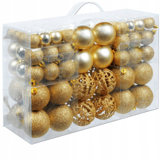 Vianočné ozdoby - Vianočné gule 6/4 / 3cm 100ks Gold Set