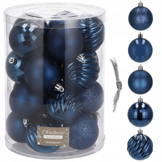 Vianočné ozdoby - Vianočný stromček BAUBLES Navy Blue Set 20 PCS na sviatky