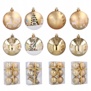Vianočné ozdoby - Vianočný stromček 6 Golden Baubles 7 cm