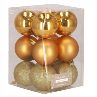 Vianočné ozdoby - Vianočný stromček 6 cm non -makty Golden Bauble 12x