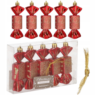 Vianočné ozdoby - Vianočný stromček červené cukrovinky 8 cm vianočný stromček