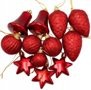 Vianočné ozdoby - Baubles nastavuje červené bubliny červené 12 ks