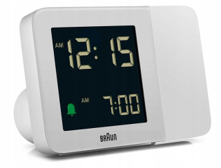 Hodiny - Budík Braun biely 13cm