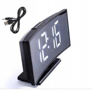Hodiny - Budík digitálne hodiny viedol alarm teplomer zrkadlo