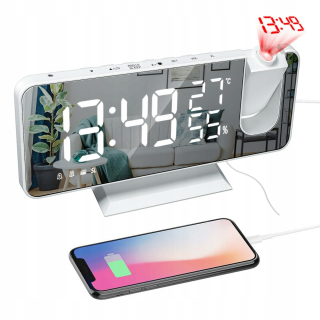 Hodiny - Budík LED hodiny s projektorom USB projekcie Alarm