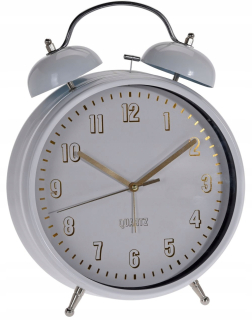 Hodiny - RETRO ALARM zvončeky s bielym veľké pendlovky
