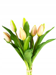 Tulipány kytica tulipánových gumových kvetov ako živý