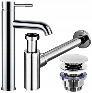 Graf Rea Basin Faucet + Siphon Chrome