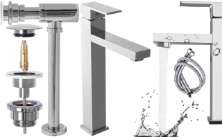 Siena Chrome Washbasin Faucet High Sifon Cork