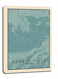 Beskid malá vintage mapa - obrázok na plátne