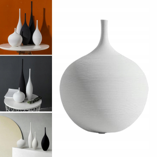Biela a keramická váza pre severské kvety zen deco