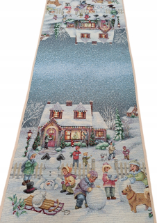 Behun na stol - Behúň na stôl odtiene hnedej, odtiene modrej, odtiene ružovej, viacfarebné 100 x 40 cm