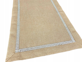Behun na stol - Beige Tread, striebro 85 x 40 cm