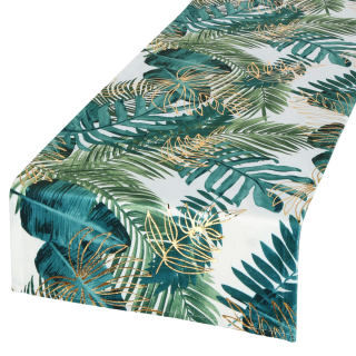 Behun na stol - White Tread, Shades of Green, Multi -Colored 200 x 40 cm