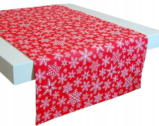 Behun na stol - VIANOČNÝ behúň na stôl Snowflake 40x280 červený