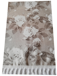 Behun na stol - Béžová, biela, krémová behúň, hnedé odtiene, viacsektorové 120 x 45 cm