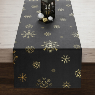Behun na stol - Black Tread, zlato 160 x 40 cm