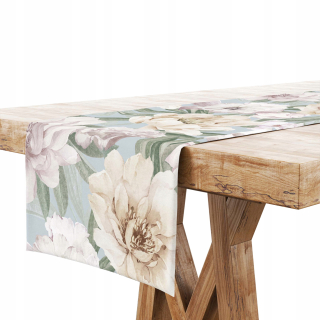 Behun na stol - Beige Tread, odtiene modrej farby, odtiene šedej, viacstoliteľné 160 x 40 cm