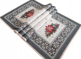 Behun na stol - Behúň na stôl béžový, čierny, krémový, odtiene červenej, odtiene sivej, odtiene zelenej, viacfarebný 100 x 40 cm