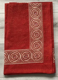 Behun na stol - Behúň odtiene červenej, zlato 120 x 60 cm