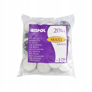 Sviečka Tealight Paraffin. Bispol 20 ks.