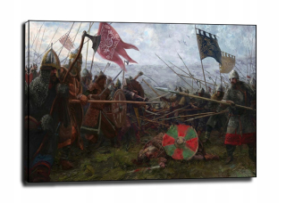 Bitka pri Lusatii 1002r - maľovanie na plátne 100x70 cm