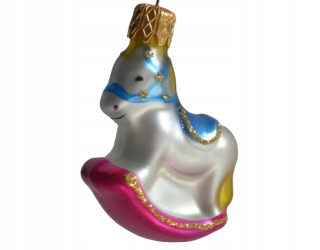 Vianočné ozdoby - Sklenené bahno, mini formy, figurína hojdacieho koňa6
