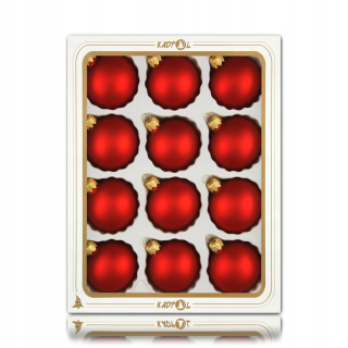 Vianočné ozdoby - BAUBLES 6 cm/12 ks červené vianočné sklenené podložka
