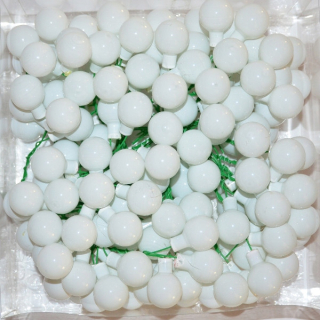 Vianočné ozdoby - Sklenené ozdoby na biely drôt 2 cm / 144pcs