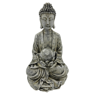 Buddha záhradná socha lotusová sochárska sklenená guľa