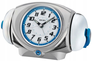 Hodiny - Seiko budík odtiene sivej 23cm