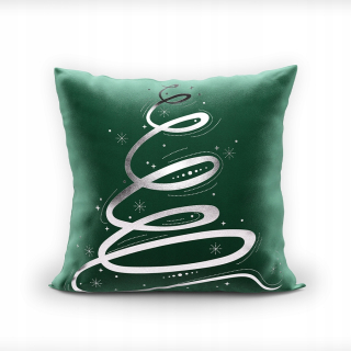 Obliečka na vankúš - Velvet vianočný strom, veľkosť 40x40cm Emerald2