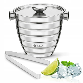 Cooler Bucket Metal Ice Bucket + Kliešte
