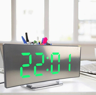 Hodiny - Digitálny budík MIRROR LED teplomer DATE