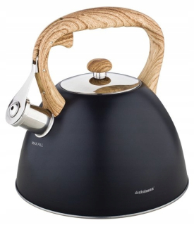 Čajník, kanvica na čaj - KETTLE 2,7L píšťalový indukčný plyn MATNÁ ČIERNA